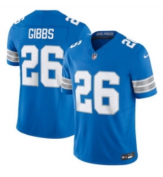 Men Detroit Lions 26 Jahmyr Gibbs Blue 2024 F U S E Vapor Limited Stitched Jersey Men Detroit Lions 26 Jahmyr Gibbs Blue 2024 F U S E Vapor Limited Stitched Jersey