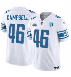 Men Detroit Lions 46 Jack Campbell White 2023 F U S E With Prem1ere Patch 90th Anniversary Vapor Untouchable Limited Stitched Football Jersey Men Detroit Lions 46 Jack Campbell White 2023 F U S E With Prem1ere Patch 90th Anniversary Vapor Untouchable Limited Stitched Football Jersey