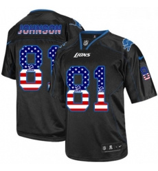 Men Nike Detroit Lions 81 Calvin Johnson Elite Black USA Flag Fashion NFL Jersey Men Nike Detroit Lions 81 Calvin Johnson Elite Black USA Flag Fashion NFL Jersey