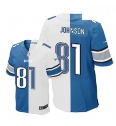 Men Nike Detroit Lions 81 Calvin Johnson Elite BlueWhite Split Fashion NFL Jersey Men Nike Detroit Lions 81 Calvin Johnson Elite BlueWhite Split Fashion NFL Jersey