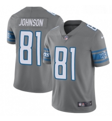 Men Nike Detroit Lions 81 Calvin Johnson Limited Steel Rush Vapor Untouchable NFL Jersey Men Nike Detroit Lions 81 Calvin Johnson Limited Steel Rush Vapor Untouchable NFL Jersey