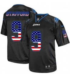 Men Nike Detroit Lions 9 Matthew Stafford Elite Black USA Flag Fashion NFL Jersey Men Nike Detroit Lions 9 Matthew Stafford Elite Black USA Flag Fashion NFL Jersey