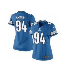 Nike NFL Detroit Lions #94 Ziggy Ansah Elite Women's Light Blue Team Color Jersey Nike NFL Detroit Lions #94 Ziggy Ansah Elite Women's Light Blue Team Color Jersey