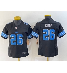 Women Detroit Lions 26 Jahmyr Gibbs Black 2024 F U S E 2nd Alternate Vapor Limited Stitched Women Detroit Lions 26 Jahmyr Gibbs Black 2024 F U S E 2nd Alternate Vapor Limited Stitched