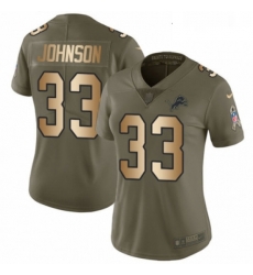 Womens Nike Detroit Lions 33 Kerryon Johnson Limited OliveGold Salute to Service NFL Jersey Womens Nike Detroit Lions 33 Kerryon Johnson Limited OliveGold Salute to Service NFL Jersey