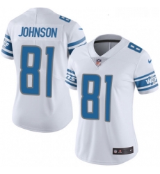 Womens Nike Detroit Lions 81 Calvin Johnson Limited White Vapor Untouchable NFL Jersey Womens Nike Detroit Lions 81 Calvin Johnson Limited White Vapor Untouchable NFL Jersey