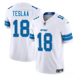 Youth Detroit Lions 18 Isaac TeSlaa White 2025 Draft F U S E  Vapor Limited Stitched Jersey