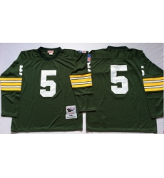 Men Green Bay Green Bay Packers 5 Paul Hornung Green Long Sleeve M&N Throwback Jersey Men Green Bay Green Bay Packers 5 Paul Hornung Green Long Sleeve M&N Throwback Jersey