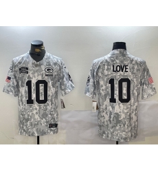 Men Green Bay Packers 10 Jordan Love 2024 F U S E Arctic Camo Salute To Service Limited Stitched Football Jersey Men Green Bay Packers 10 Jordan Love 2024 F U S E Arctic Camo Salute To Service Limited Stitched Football Jersey