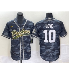 Men Green Bay Packers 10 Jordan Love Grey Camo Cool Base Stitched Baseball Jersey Men Green Bay Packers 10 Jordan Love Grey Camo Cool Base Stitched Baseball Jersey