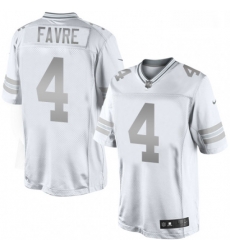Men Nike Green Bay Packers 4 Brett Favre Limited White Platinum NFL Jersey Men Nike Green Bay Packers 4 Brett Favre Limited White Platinum NFL Jersey