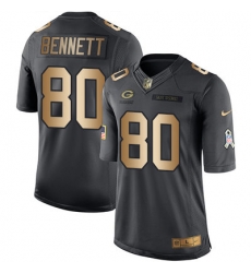 Nike Packers #80 Martellus Bennett Black Mens Stitched NFL Limited Gold Salute To Service Jersey Nike Packers #80 Martellus Bennett Black Mens Stitched NFL Limited Gold Salute To Service Jersey