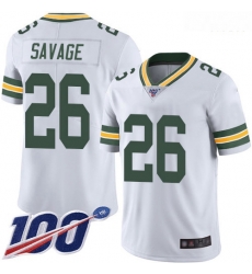Packers 26 Darnell Savage White Men Stitched Football 100th Season Vapor Limited Jersey Packers 26 Darnell Savage White Men Stitched Football 100th Season Vapor Limited Jersey
