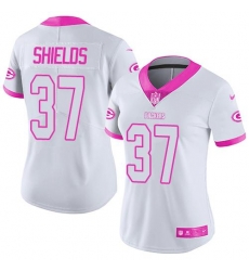 Nike Packers #37 Sam Shields White Pink Womens Stitched NFL Limited Rush Fashion Jersey Nike Packers #37 Sam Shields White Pink Womens Stitched NFL Limited Rush Fashion Jersey