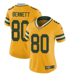 Nike Packers #80 Martellus Bennett Yellow Womens Stitched NFL Limited Rush Jersey Nike Packers #80 Martellus Bennett Yellow Womens Stitched NFL Limited Rush Jersey