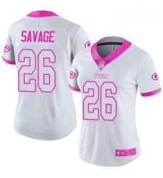 Packers #26 Darnell Savage White Pink Women Stitched Football Limited Rush Fashion Jersey Packers #26 Darnell Savage White Pink Women Stitched Football Limited Rush Fashion Jersey