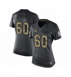 Womens Cincinnati Bengals 60 Michael Jordan Limited Black 2016 Salute to Service Football Jersey Womens Cincinnati Bengals 60 Michael Jordan Limited Black 2016 Salute to Service Football Jersey