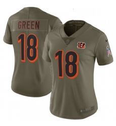 Womens Nike Cincinnati Bengals 18 AJ Green Limited Olive 2017 Salute to Service NFL Jersey Womens Nike Cincinnati Bengals 18 AJ Green Limited Olive 2017 Salute to Service NFL Jersey
