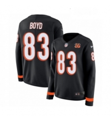 Womens Nike Cincinnati Bengals 83 Tyler Boyd Limited Black Therma Long Sleeve NFL Jersey Womens Nike Cincinnati Bengals 83 Tyler Boyd Limited Black Therma Long Sleeve NFL Jersey