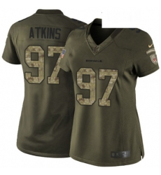 Womens Nike Cincinnati Bengals 97 Geno Atkins Elite Green Salute to Service NFL Jersey Womens Nike Cincinnati Bengals 97 Geno Atkins Elite Green Salute to Service NFL Jersey