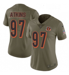 Womens Nike Cincinnati Bengals 97 Geno Atkins Limited Olive 2017 Salute to Service NFL Jersey Womens Nike Cincinnati Bengals 97 Geno Atkins Limited Olive 2017 Salute to Service NFL Jersey