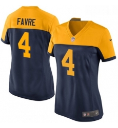 Womens Nike Green Bay Packers 4 Brett Favre Game Navy Blue Alternate NFL Jersey Womens Nike Green Bay Packers 4 Brett Favre Game Navy Blue Alternate NFL Jersey