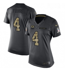 Womens Nike Green Bay Packers 4 Brett Favre Limited Black 2016 Salute to Service NFL Jersey Womens Nike Green Bay Packers 4 Brett Favre Limited Black 2016 Salute to Service NFL Jersey