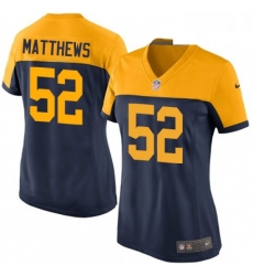 Womens Nike Green Bay Packers 52 Clay Matthews Game Navy Blue Alternate NFL Jersey Womens Nike Green Bay Packers 52 Clay Matthews Game Navy Blue Alternate NFL Jersey
