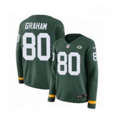 Womens Nike Green Bay Packers 80 Jimmy Graham Limited Green Therma Long Sleeve NFL Jersey Womens Nike Green Bay Packers 80 Jimmy Graham Limited Green Therma Long Sleeve NFL Jersey