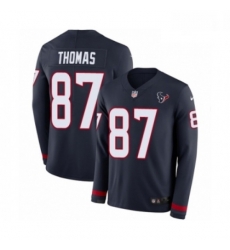Men Nike Houston Texans 87 Demaryius Thomas Limited Navy Blue Therma Long Sleeve NFL Jersey Men Nike Houston Texans 87 Demaryius Thomas Limited Navy Blue Therma Long Sleeve NFL Jersey