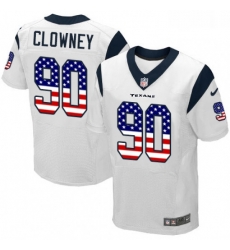 Men Nike Houston Texans 90 Jadeveon Clowney Elite White Road USA Flag Fashion NFL Jersey Men Nike Houston Texans 90 Jadeveon Clowney Elite White Road USA Flag Fashion NFL Jersey