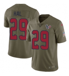 Nike Texans #29 Andre Hal Olive Mens Stitched NFL Limited 2017 Salute To Service Jersey Nike Texans #29 Andre Hal Olive Mens Stitched NFL Limited 2017 Salute To Service Jersey