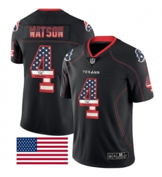 Nike Texans #4 Deshaun Watson Black Mens Stitched NFL Limited Rush USA Flag Jersey Nike Texans #4 Deshaun Watson Black Mens Stitched NFL Limited Rush USA Flag Jersey