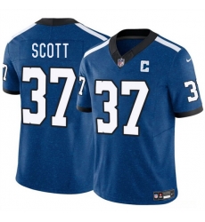 Men Indianapolis Colts 37 Daniel Scott Blue 2025 F U S E Throwback Vapor Limited Stitched Football Jersey Men Indianapolis Colts 37 Daniel Scott Blue 2025 F U S E Throwback Vapor Limited Stitched Football Jersey