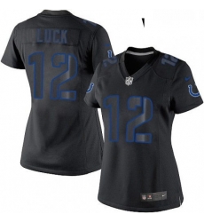 Womens Nike Indianapolis Colts 12 Andrew Luck Limited Black Impact NFL Jersey Womens Nike Indianapolis Colts 12 Andrew Luck Limited Black Impact NFL Jersey