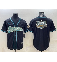 Men Jacksonville Jaguars Black Team Big Logo With Patch Cool Base Stitched Baseball Jersey Men Jacksonville Jaguars Black Team Big Logo With Patch Cool Base Stitched Baseball Jersey