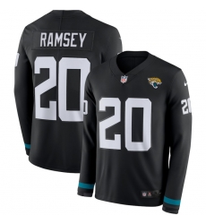 Men Jaguars #20 Jalen Ramsey Black Team Color Men Stitched NFL Limited Therma Long Sleeve Jersey Men Jaguars #20 Jalen Ramsey Black Team Color Men Stitched NFL Limited Therma Long Sleeve Jersey