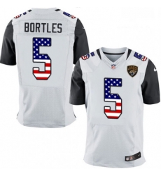 Men Nike Jacksonville Jaguars 5 Blake Bortles Elite White Road USA Flag Fashion NFL Jersey Men Nike Jacksonville Jaguars 5 Blake Bortles Elite White Road USA Flag Fashion NFL Jersey