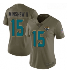 Jaguars #15 Gardner Minshew II Olive Women Stitched Football Limited 2017 Salute to Service Jersey Jaguars #15 Gardner Minshew II Olive Women Stitched Football Limited 2017 Salute to Service Jersey