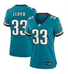 Women Jacksonville Jaguars 33 Devin Lloyd Teal 2024 Prowler Throwback Vapor Limited Stitched Football Jersey Women Jacksonville Jaguars 33 Devin Lloyd Teal 2024 Prowler Throwback Vapor Limited Stitched Football Jersey