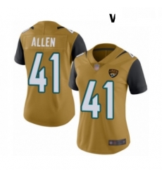 Womens Jacksonville Jaguars 41 Josh Allen Limited Gold Rush Vapor Untouchable Football Jersey Womens Jacksonville Jaguars 41 Josh Allen Limited Gold Rush Vapor Untouchable Football Jersey