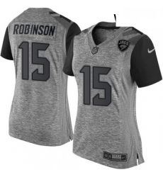 Womens Nike Jacksonville Jaguars 15 Allen Robinson Limited Gray Gridiron NFL Jersey Womens Nike Jacksonville Jaguars 15 Allen Robinson Limited Gray Gridiron NFL Jersey