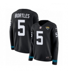 Womens Nike Jacksonville Jaguars 5 Blake Bortles Limited Black Therma Long Sleeve NFL Jersey Womens Nike Jacksonville Jaguars 5 Blake Bortles Limited Black Therma Long Sleeve NFL Jersey