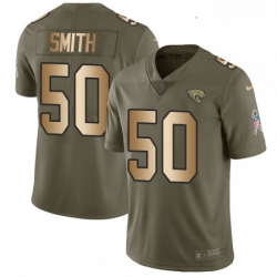 Youth Nike Jacksonville Jaguars 50 Telvin Smith Limited OliveGold 2017 Salute to Service NFL Jersey