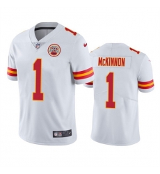 Men Kansas City Chiefs 1 Jerick McKinnon White Vapor Untouchable Limited Stitched Football Jersey Men Kansas City Chiefs 1 Jerick McKinnon White Vapor Untouchable Limited Stitched Football Jersey