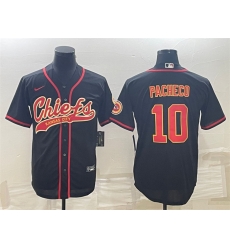 Men Kansas City Chiefs 10 Isiah Pacheco Black With Patch Cool Base Stitched Baseball Jerseys Men Kansas City Chiefs 10 Isiah Pacheco Black With Patch Cool Base Stitched Baseball Jerseys