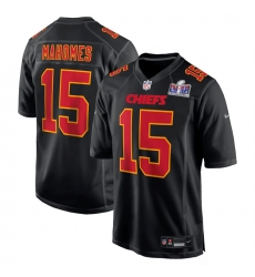 Men Kansas City Chiefs 15 Patrick Mahomes Black 2024 Super Bowl LVIII Patch Limited Stitched Game Jersey Men Kansas City Chiefs 15 Patrick Mahomes Black 2024 Super Bowl LVIII Patch Limited Stitched Game Jersey