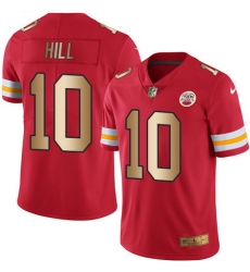 Nike Chiefs #10 Tyreek Hill Red Mens Stitched NFL Limited Gold Rush Jersey Nike Chiefs #10 Tyreek Hill Red Mens Stitched NFL Limited Gold Rush Jersey