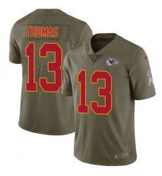 Nike Chiefs #13 De Anthony Thomas Olive Mens Stitched NFL Limited 2017 Salute to Service Jersey Nike Chiefs #13 De Anthony Thomas Olive Mens Stitched NFL Limited 2017 Salute to Service Jersey