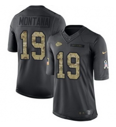 Nike Chiefs #19 Joe Montana Black Mens Stitched NFL Limited 2016 Salute to Service Jersey Nike Chiefs #19 Joe Montana Black Mens Stitched NFL Limited 2016 Salute to Service Jersey